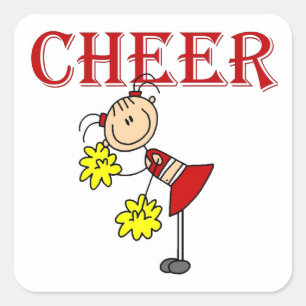 Sticker Carré Bâton CHEER Figure de bâton Cheerleader T-shirts e