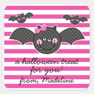 Sticker Carré Bats d'Halloween