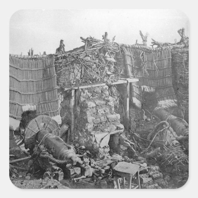 Sticker Carré Batterie à deux armes pendant la guerre de Crimée, (Devant)