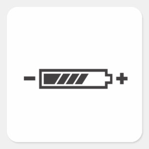 STICKER CARRÉ BATTERIE DEMI-CHARGE