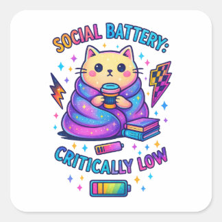 Sticker Carré Batterie sociale Critique...