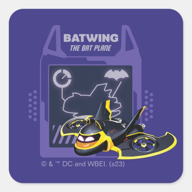 Sticker Carré Batwheel™ Batwing - Plan De Batterie (Devant)