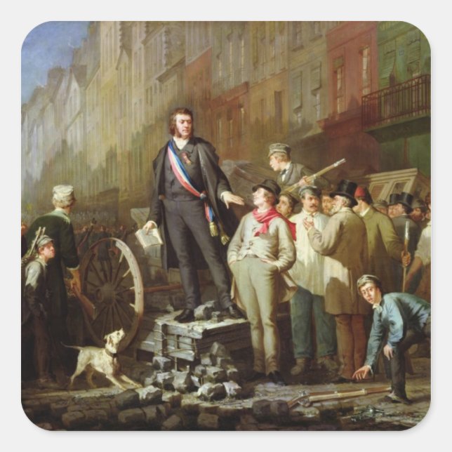 Sticker Carré Baudin sur la Barricade de Faubourg (Devant)