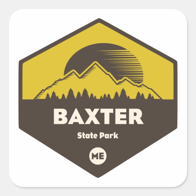 Sticker Carré Baxter State Park, Maine (Devant)