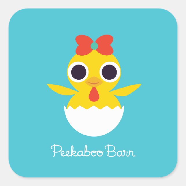 Sticker Carré Bayla le poussin (Devant)