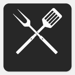 Sticker Carré BBQ   Ustensiles barbecue nouveauté Outils barbecu