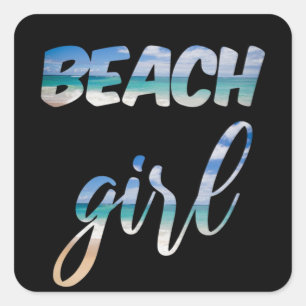 Sticker Carré Beach Girl