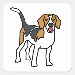 Sticker Carré Beagle