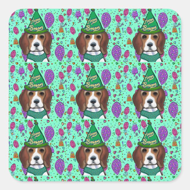 STICKER CARRÉ BEAGLE (Devant)