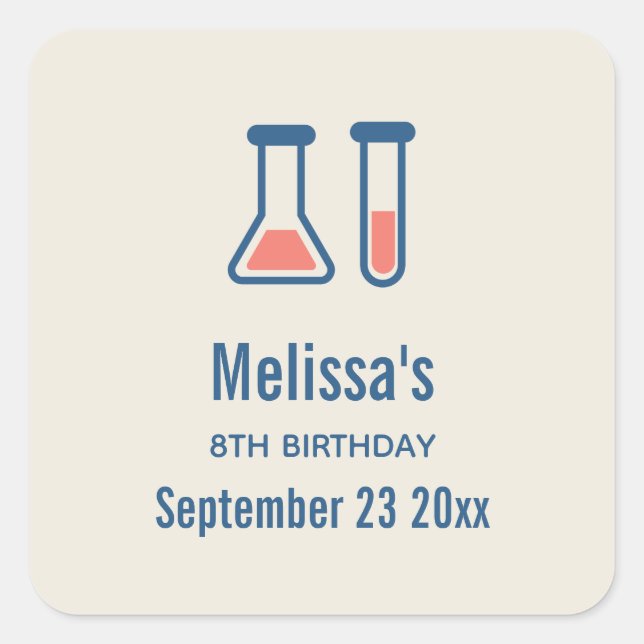 Sticker Carré Beaker & Test Tube Science Themed (Devant)