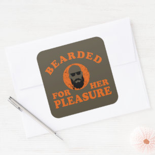 Sticker Carré Bearded cite drôle barbe dire cadeaux