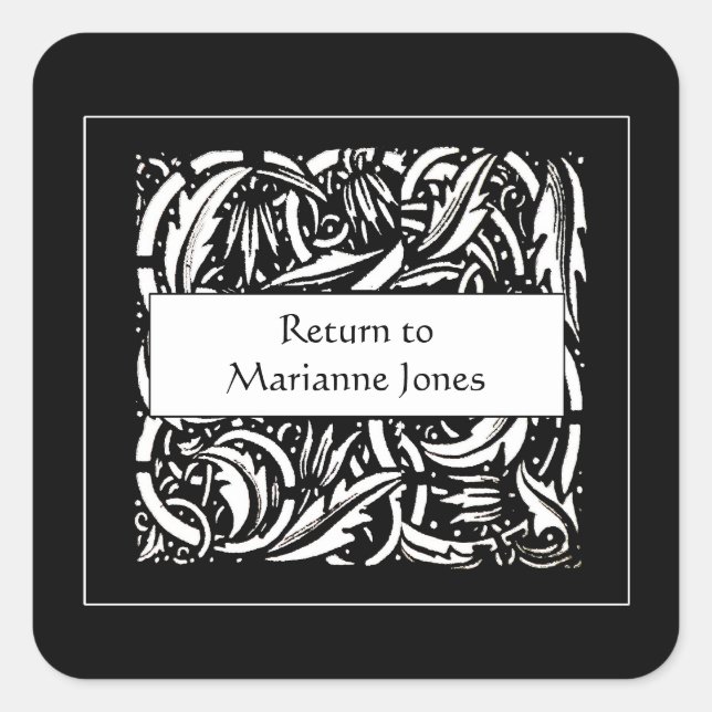 Sticker Carré Beardsley Acanthus Leaf plaque (Devant)