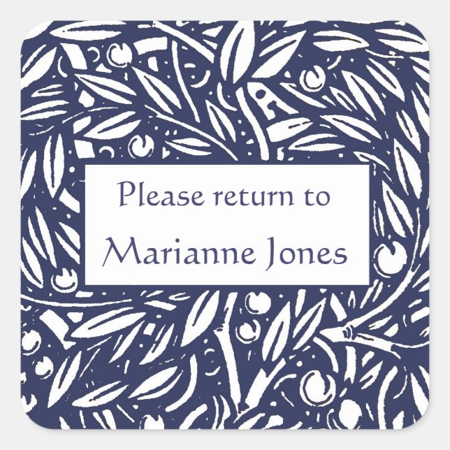 Sticker Carré Beardsley Bordure élégante Plaque (Devant)