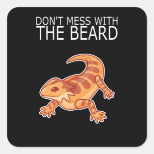 Sticker Carré Beared Dragon DONT MESS AVEC BARBE Lizard