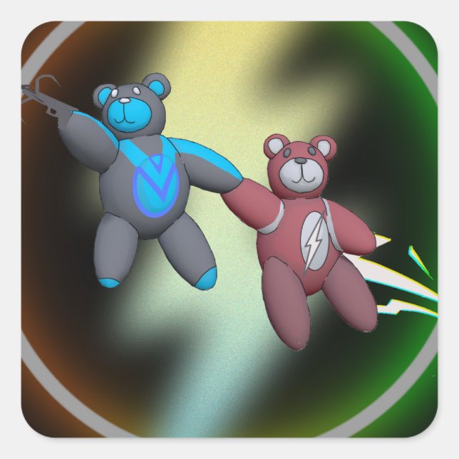 Sticker Carré Bearflash(2) (Devant)