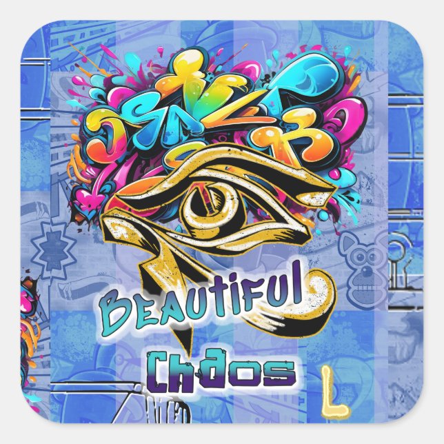 Sticker Carré Beau Chaos, 3x3 po (Devant)