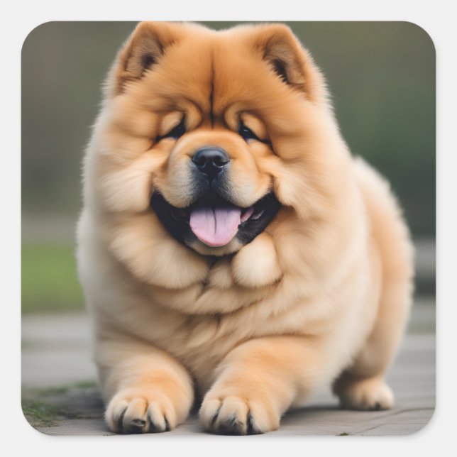 Sticker Carré Beau Chow Chow Chow (Devant)