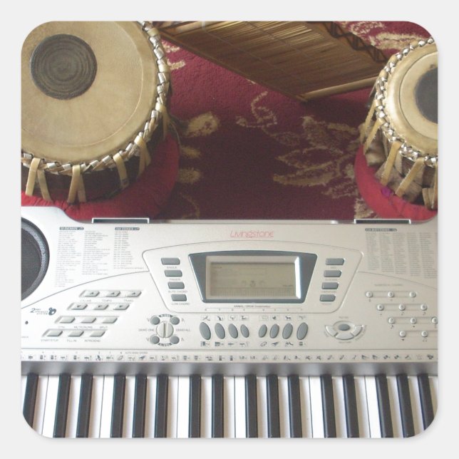 Sticker Carré Beau Coin Créatif : Tapisserie musicale (Devant)