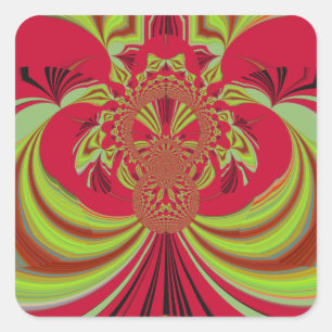 Sticker Carré Beau design jaune rouge. Code vecteur d'inspiratio