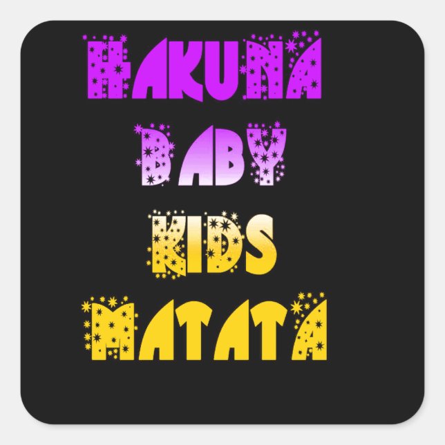 Sticker Carré Beau Hakuna Matata Art Print (Devant)