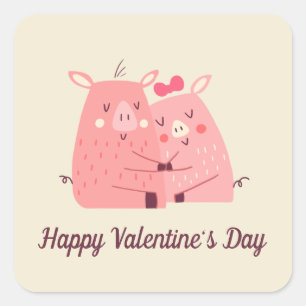 Sticker Carré Beau joint d'autocollant de Valentine   de couples