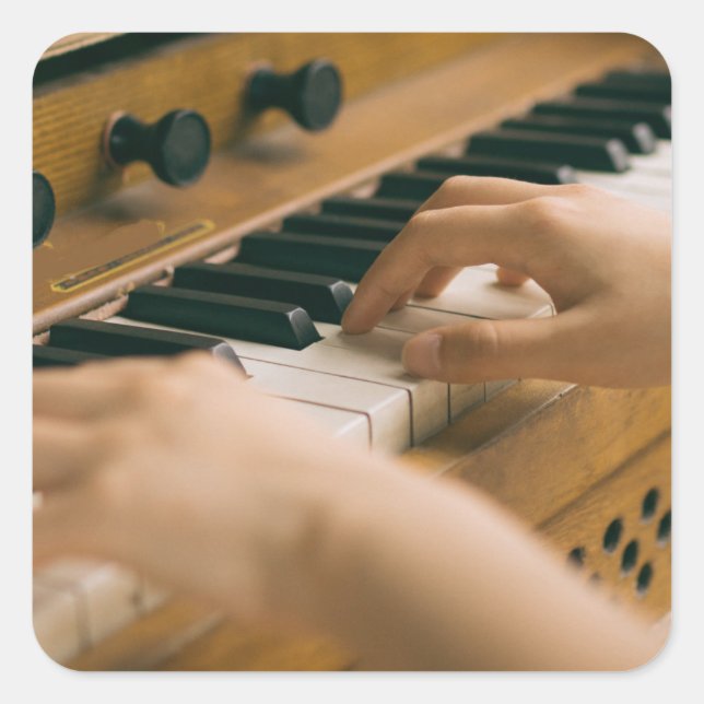 Sticker Carré Beau piano (Devant)