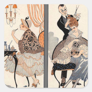 Sticker Carré Beauté Art Déco