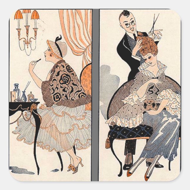 Sticker Carré Beauté Art Déco (Devant)