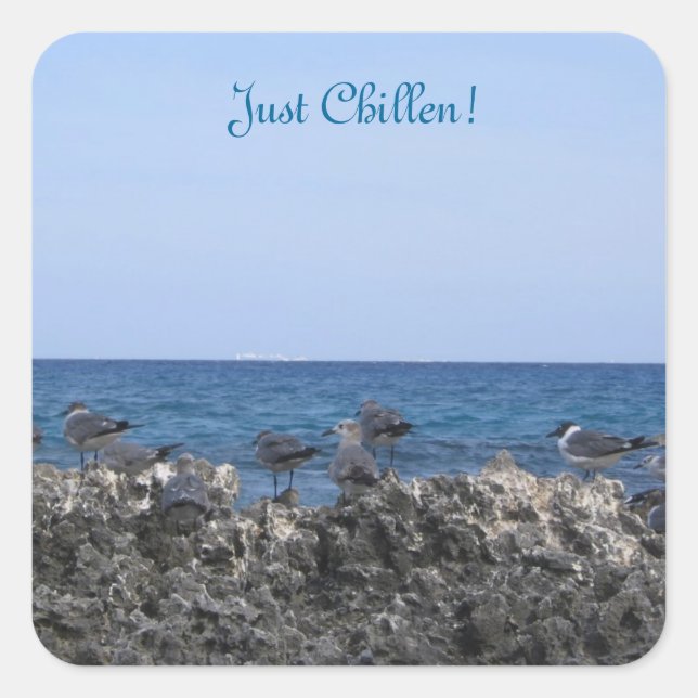 Sticker Carré Beauté de l'océan (Devant)