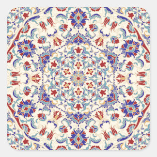 Sticker Carré Beauté de Mandala : Mosaïque culturelle colorée