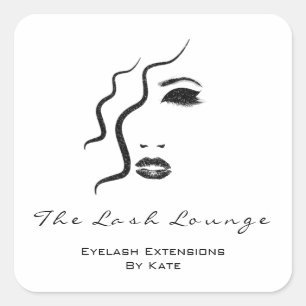 Sticker Carré Beauty Lashes Maquillage SPA Coiffeur Stylist Logo