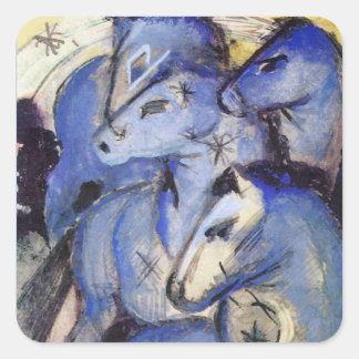 Sticker Carré Beaux Chevaux - Franz Marc - Le Coureur Bleu