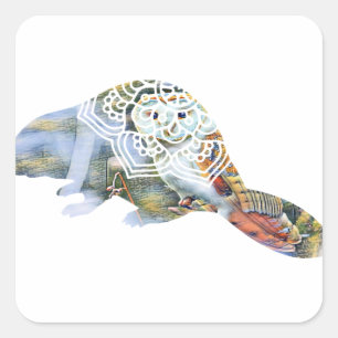 Sticker Carré Beaver