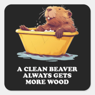 Sticker Carré Beaver Lover