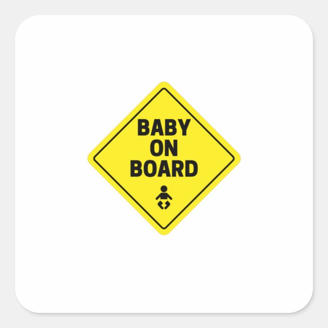 Sticker Carré Bébé à bord (Devant)