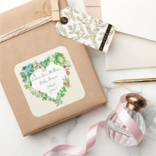 Sticker Carré Bébé Cultivé Localement Sur Le Chemin Baby shower