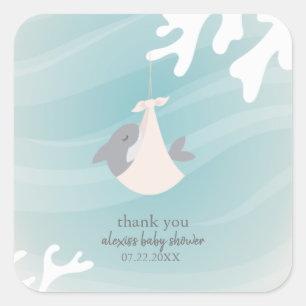 Sticker Carré Bébé de requin doux