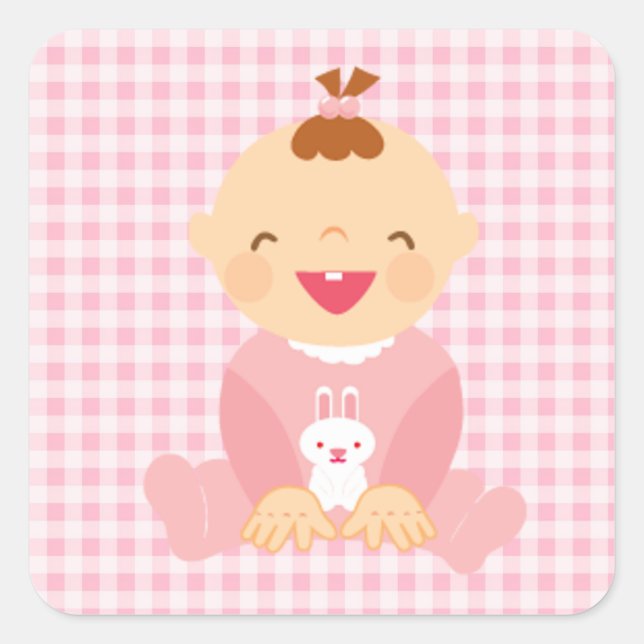 Sticker Carré Bébé fille (Devant)