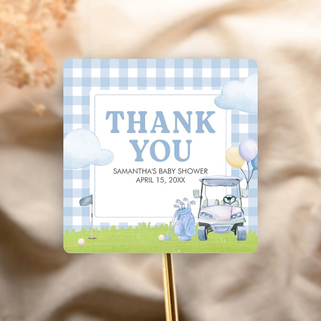 Sticker Carré Bébé Golf Little Putter Shower (Golf Little Putter Baby Shower Sticker)