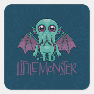 Sticker Carré Bébé mignon Cthulhu Petit Monstre