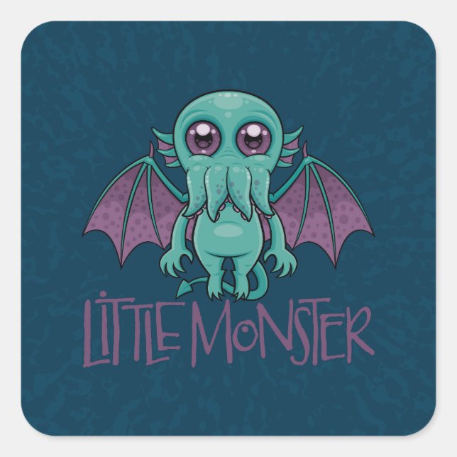 Sticker Carré Bébé mignon Cthulhu Petit Monstre (Devant)