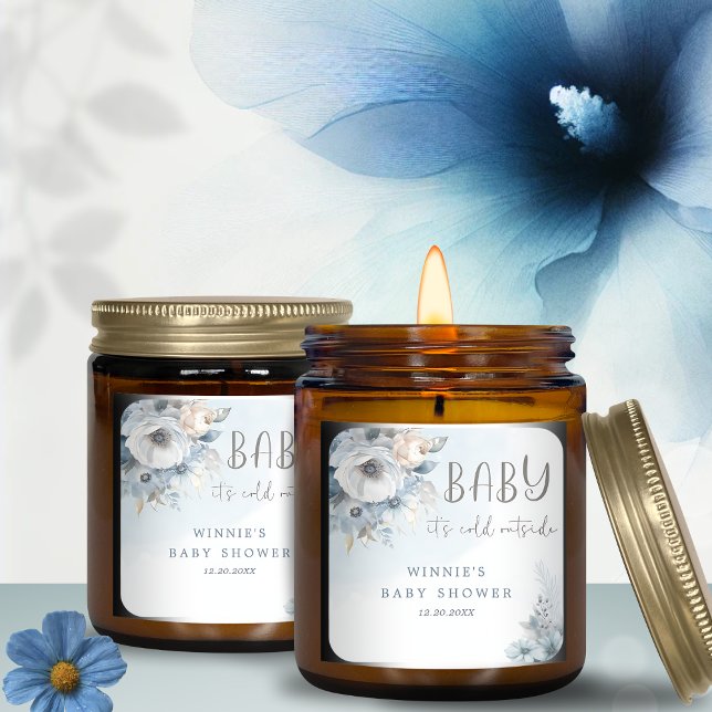 Sticker Carré Bébé neige d'hiver Il fait froid dehors Baby showe (Créateur téléchargé)