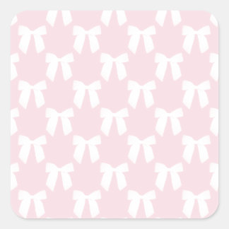 Sticker Carré Bébé Pastel Rose Avec Vaches Blanches