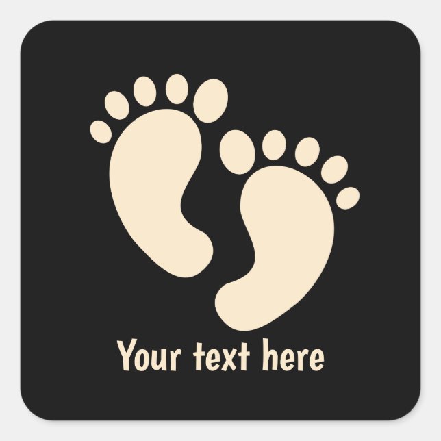 Sticker Carré Bébé pieds noirs bronzage cool  (Devant)