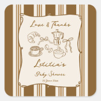 Bébé prépare du café, cadeau de baby shower