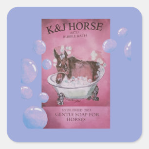 Sticker Carré bébé racehorse mare bain savon rectangulaire autoc