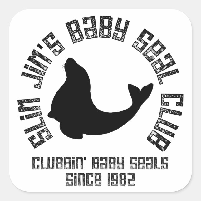 Sticker Carré Bébé Seal Clubber (Devant)