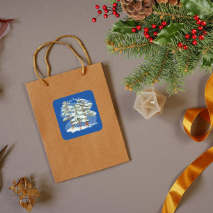 Sticker Carré Bébé son froid en dehors du bleu royal merci