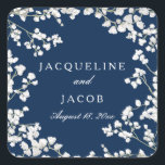 Sticker Carré Bébé's Breath Modern Rustic Country Wreath Mariage<br><div class="desc">Le souffle de bébé doux - un classique intemporel est à nouveau tendance! Simple et belle, cette couronne d'haleine de bébé entoure vos noms et date mariage sur ces autocollants qui peuvent être utilisés pour sceller des enveloppes ou décorer votre douche nuptiale ou vos faveurs de mariage. Facile à personnaliser...</div>