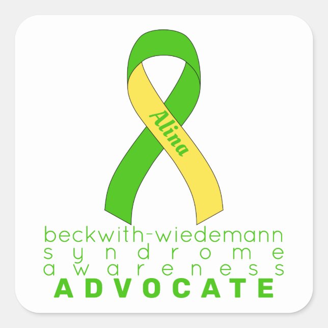 Sticker Carré Beckwith-Wiedemann Syndrome Advocate White (Devant)